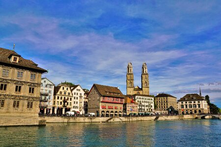 Historic center switzerland river