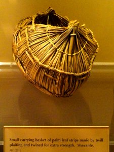 Basket, plaited and twined palm leaf strips, Xavante - AMNH - DSC06163 photo
