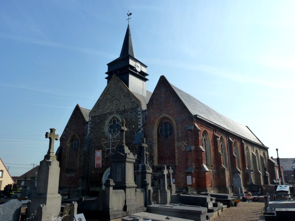 Bavinchove (Nord, Fr) église, façade