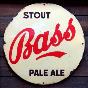 Bass Stout Pale Ale enamel advertising sign