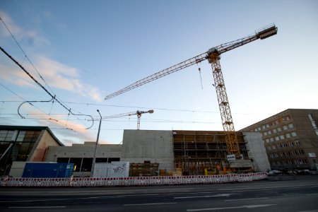 Baustelle Schwimm- und Sprunghalle Freiberger Platz