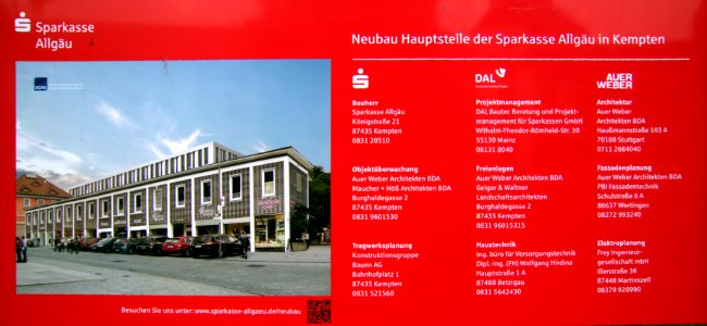 Baustellenschild Sparkasse Kempten