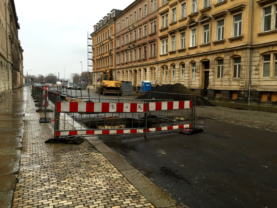 Baustelle Oederaner Straße Dresden