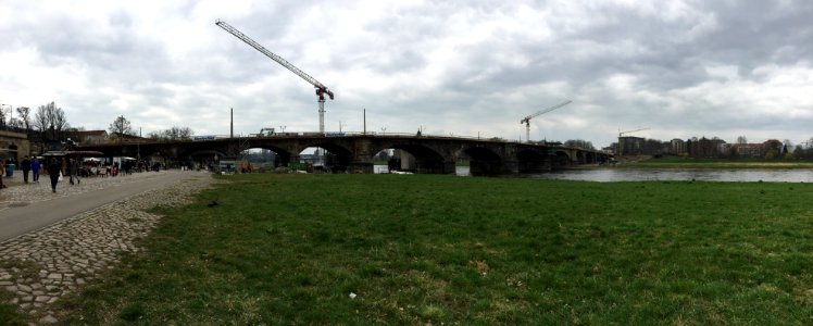 Baustelle Albertbrücke Dresden Panorama
