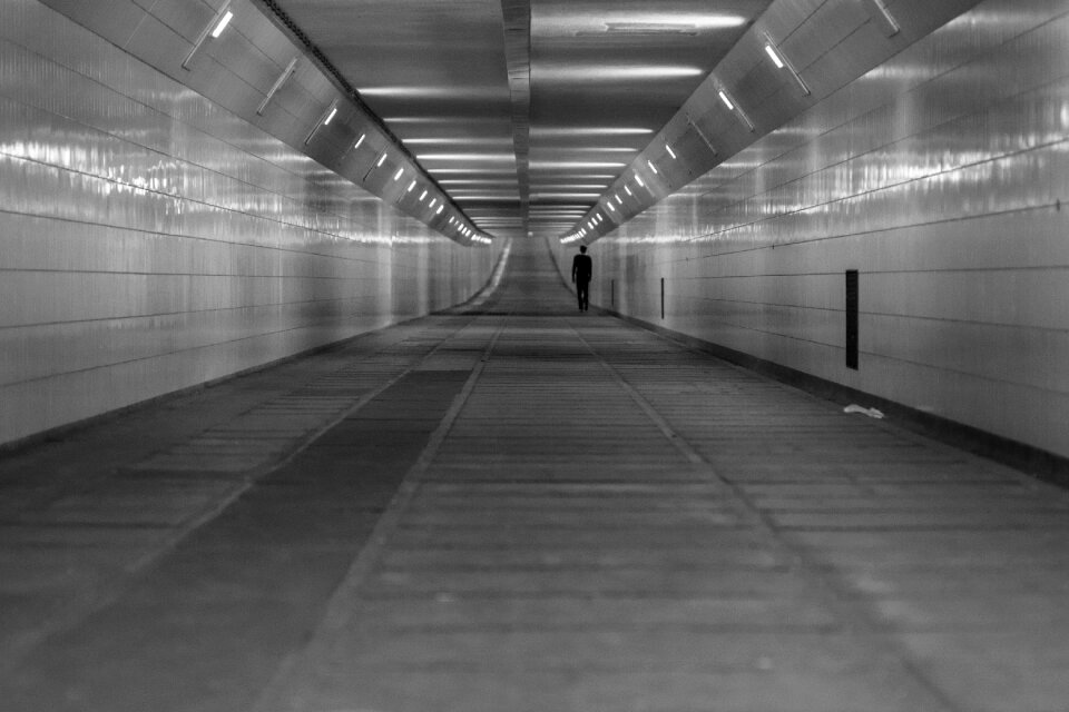 Tunnel walking gray walking