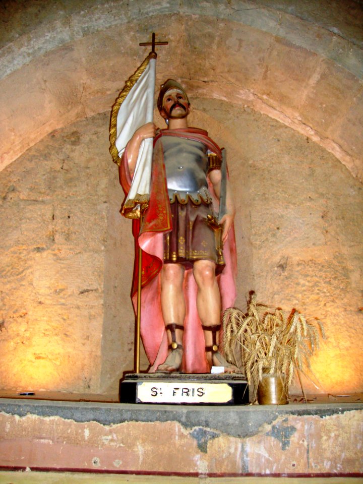 Bassoues (Gers) église paroissiale, statue St.Fris