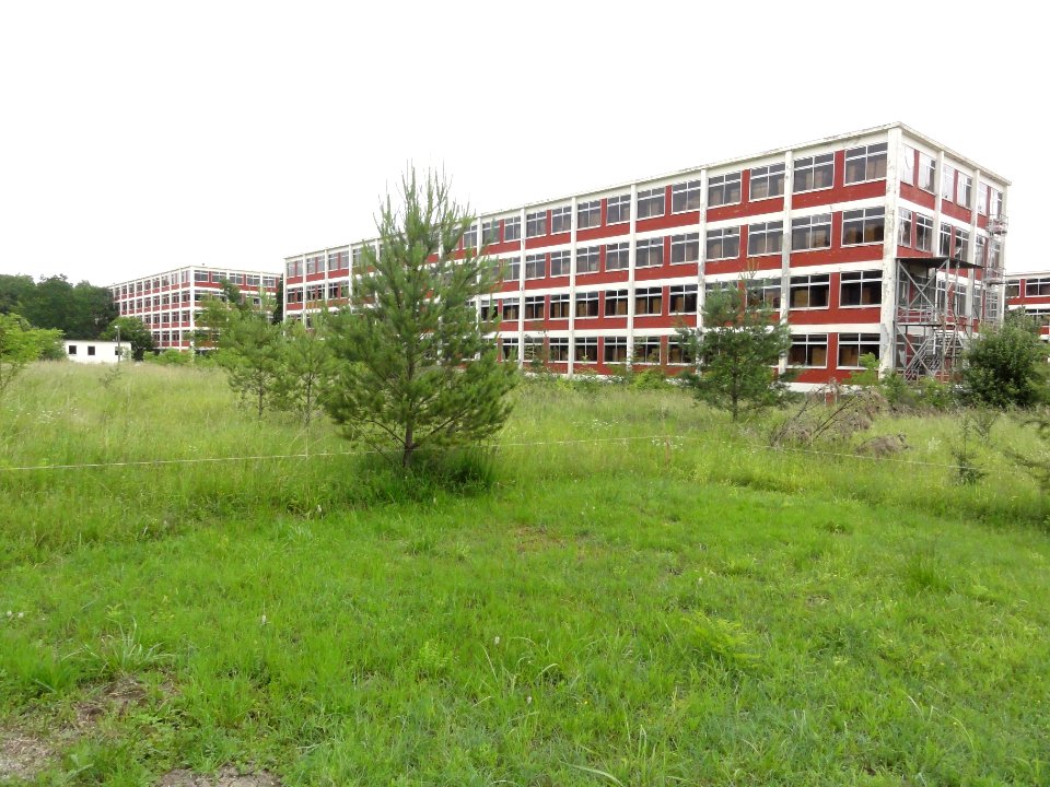 Bataville (Moselle) complexe industriel (13) bâtiments alignés, arrière