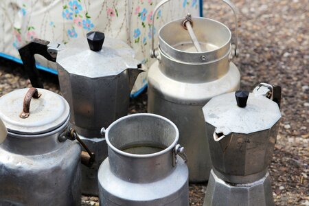 Pot milk flea market photo