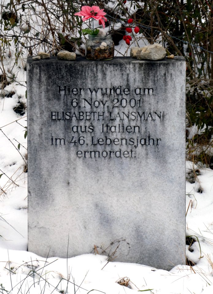 Bayersoien, Gedenkstein Elisabeth Lansman, 1