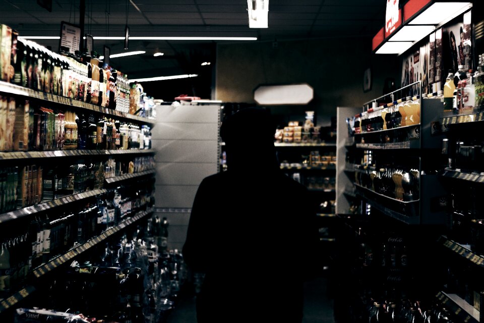 Liquor store store shelves