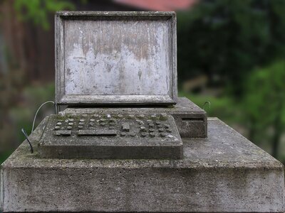 Concrete calculator artwork keyboard photo