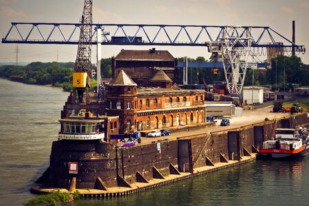 Crane ship rhine photo