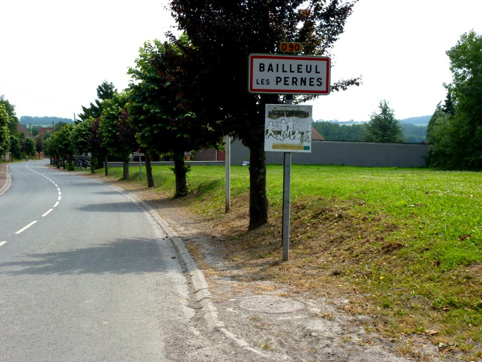 Bailleul-lès-Pernes (Pas-de-Calais, Fr) city limit sign