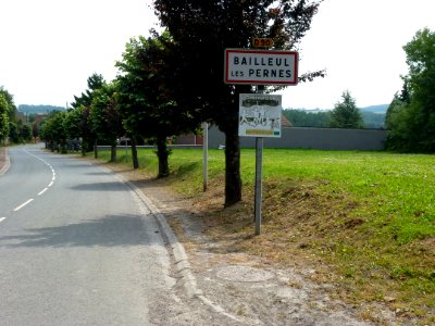 Bailleul-lès-Pernes (Pas-de-Calais, Fr) city limit sign