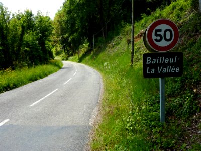 Bailleul-la-Vallée (Eure, Fr) city limit sign
