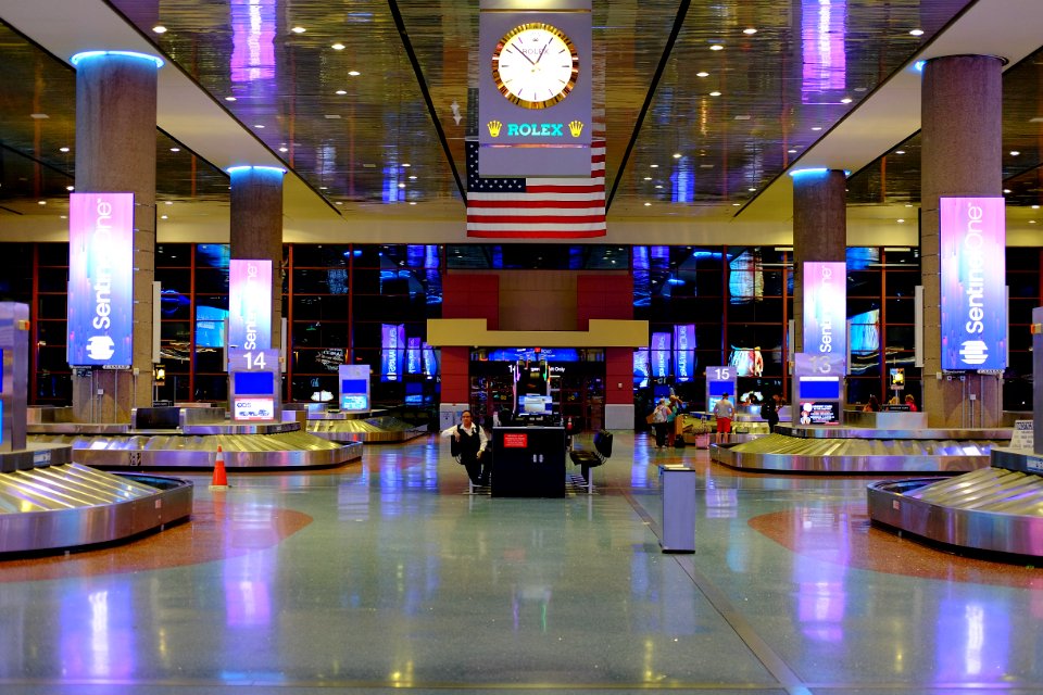 Baggage claim area at McCarran International Airport Terminal 1 in Las Vegas, Nevada