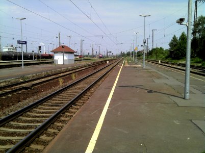 Bahnhof Großkorbetha -Blick nach Nord Richtung Halle (Saale)- im Juni 2013