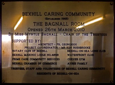 Bagnall Room plaque, 25 Sackville Road, Bexhill