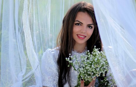 Beauty long hair smile