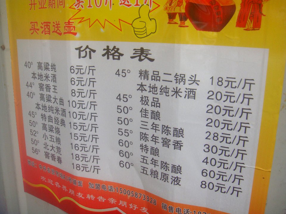 Baijiu price list in Haikou 2018 09 11