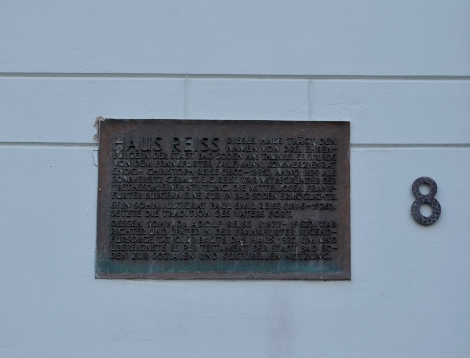 Bad Soden, Haus Reiss, Tafel