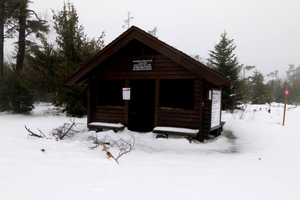 Badener-Höhe-Hütte with snow 2020-03-10 02