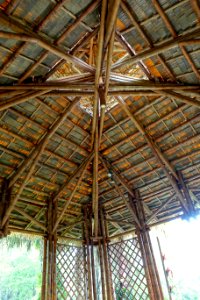 Bamboo Pavilion, ceiling, 2002, made of Guadua angustifolia - McKee Botanical Garden - Vero Beach, Florida - DSC03183