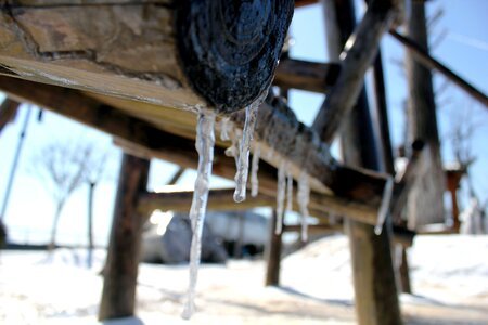 Icicles swing winter photo