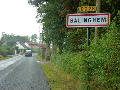 Balinghem (Pas-de-Calais) city limit sign