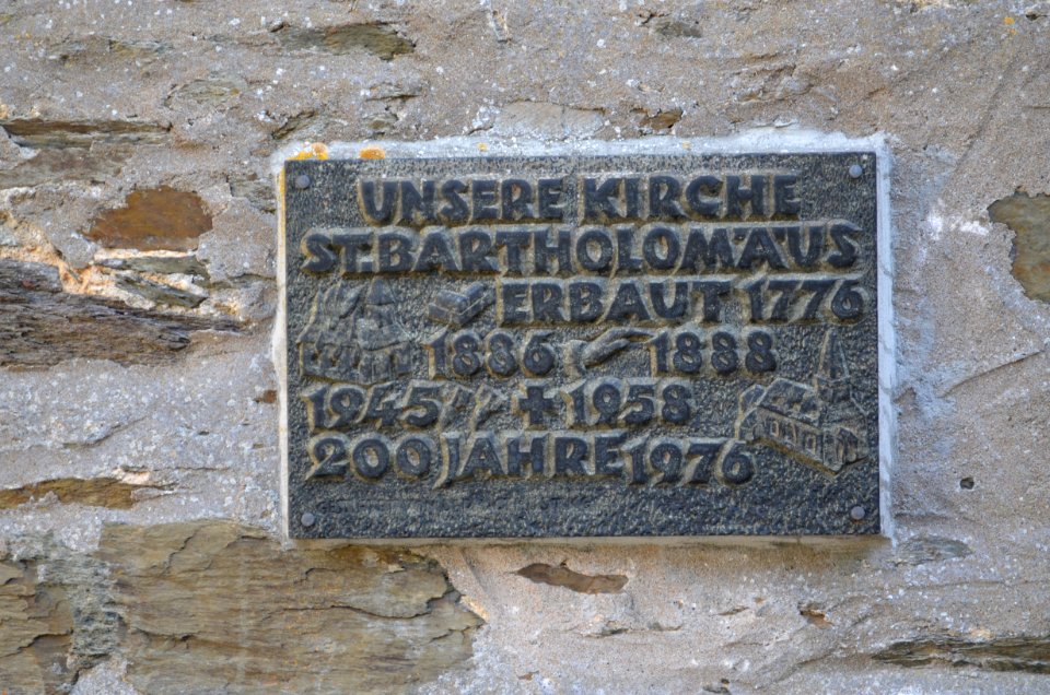 Balduinstein, Kirche, Tafel