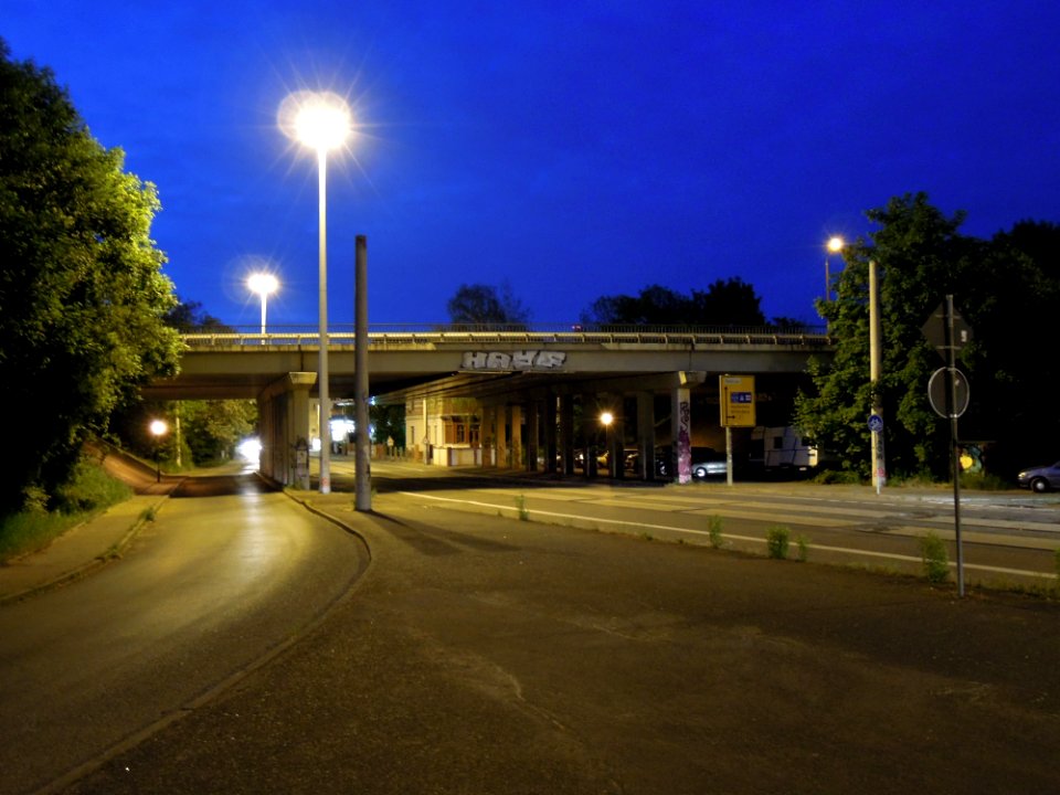 Balkenbrücke der B 2 über die Koburger Straße in Leipzig im Mai 2018
