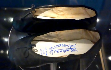 Ballet shoes used by Rudolf Nureyev - Bata Shoe Museum - DSC00335 photo