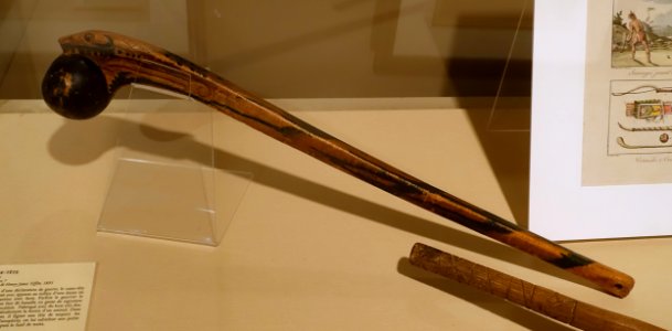 Ball-headed club, perhaps Sioux, 1800s, wood - Château Ramezay - Montreal, Canada - DSC07400