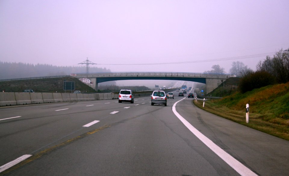 BAB 8 Nebel Bruecke