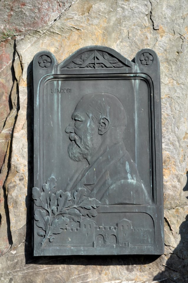 Bad Homburg, Evangelischer Friedhof, Saalburgstraße, Grab Louis Jacobi, Tafel
