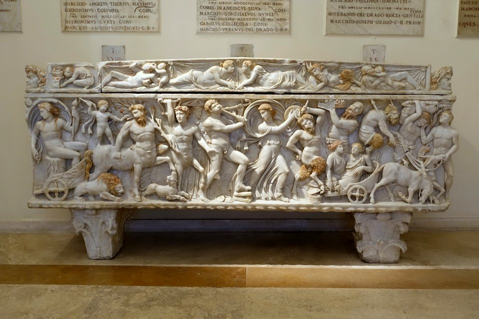 Bacchic procession, sarcophagus - Musei Capitolini - Rome, Italy - DSC05830