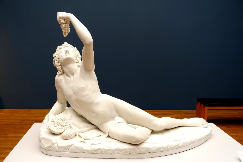 Bacchus by Lorenzo Nencini, marble, 1830, view 1 - Villa Vauban - Luxembourg City - DSC06413