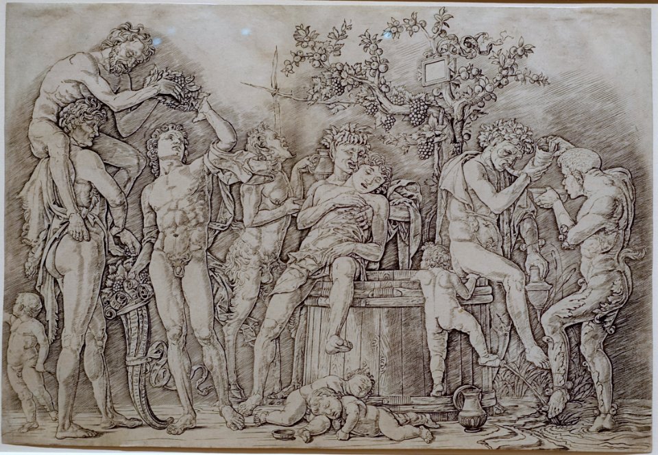 Bacchanal with a Wine Vat, by Andrea Mantegna, Italian, c. 1470-1475, engraving - Princeton University Art Museum - DSC06658