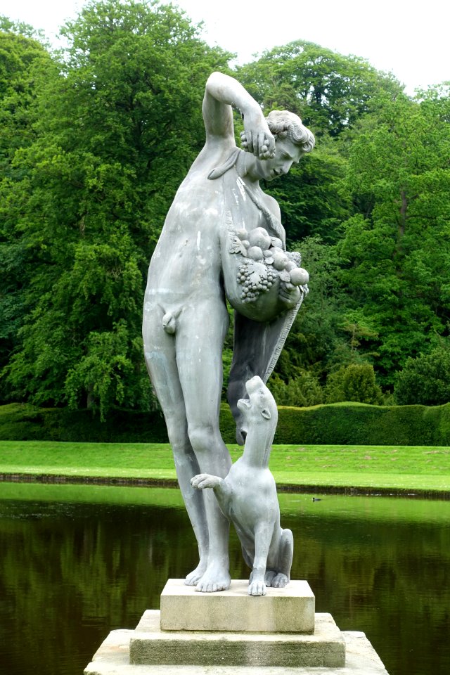 Bacchus by Andrew Carpenter, London, 1730, lead and stone - Studley Royal Park - North Yorkshire, England - DSC00829