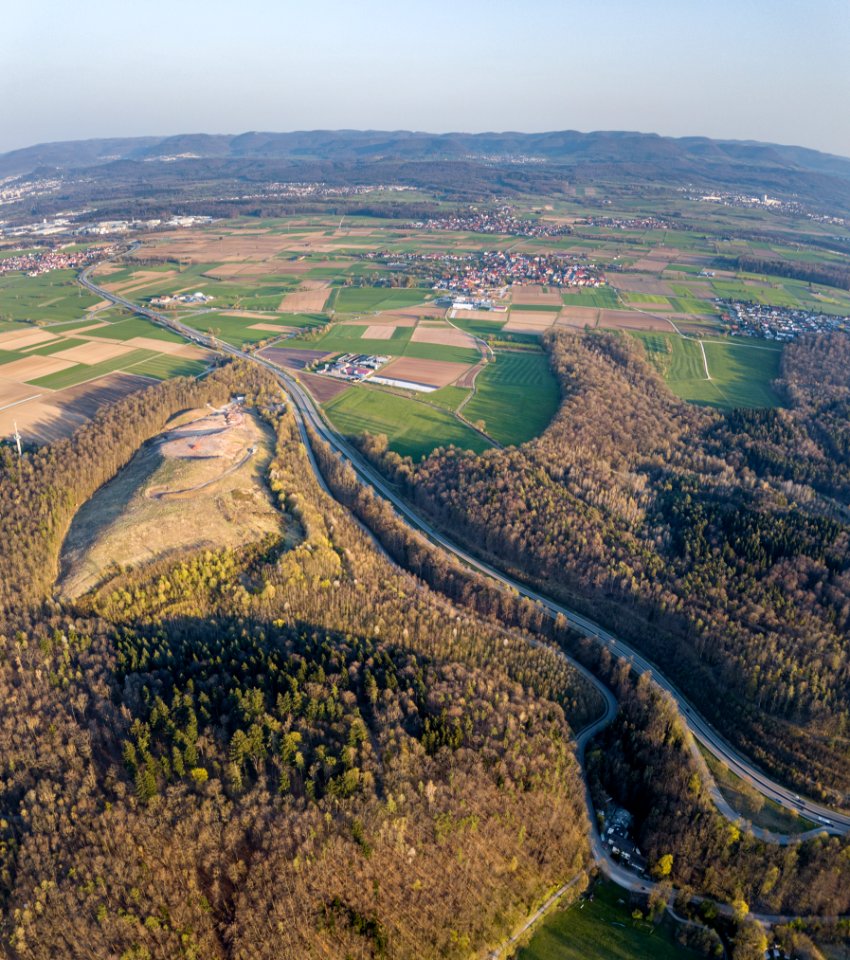 B28 von Tübingen nach Reutlingen aus der Luft