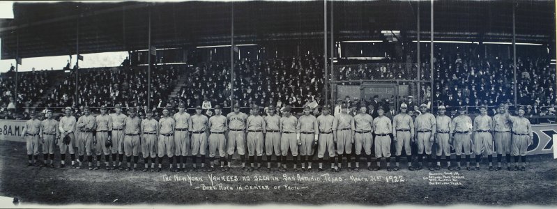 Babe Ruth and the New York Yankees, E. O. Goldbeck, San Antonio, Texas, March 31, 1922, photograph - Harry Ransom Center - University of Texas at Austin - DSC08572