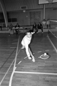 Badminton, Huub van Ginniken in aktie, Bestanddeelnr 920-2339