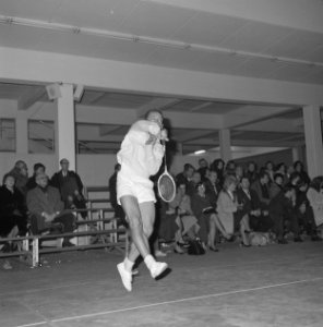 Badmintonkampioenschappen te Utrecht. Henk Wijs in aktie, Bestanddeelnr 915-8517