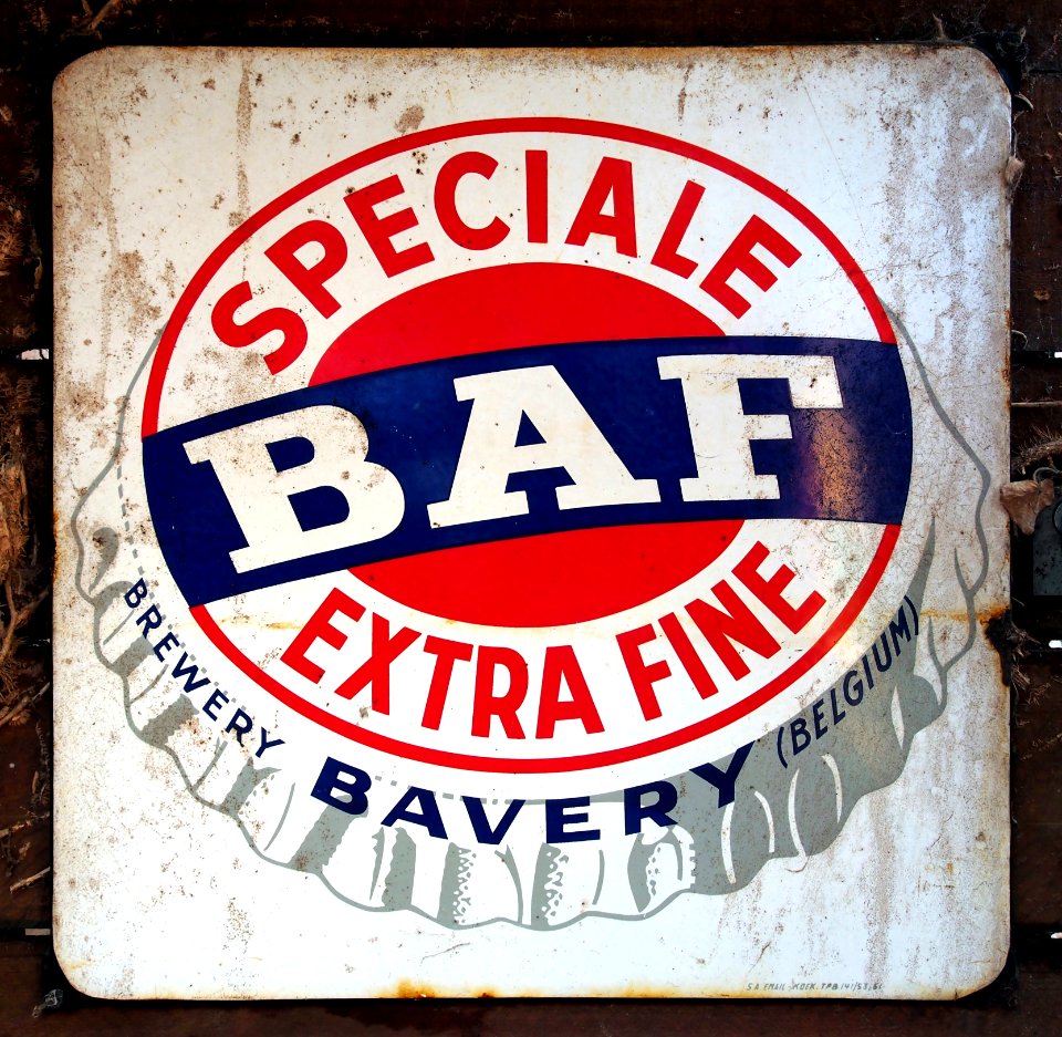 BAF emaille bierreclame bord