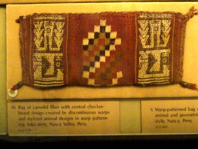 Bag, camelid fiber, Inka style, Nasca Valley - DSC06120