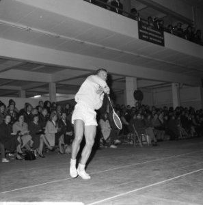 Badmintonkampioenschappen te Utrecht. Henk Wijs in aktie, Bestanddeelnr 915-8518