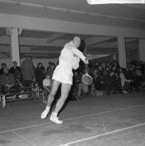 Badmintonkampioenschappen te Utrecht. Henk Wijs in aktie, Bestanddeelnr 915-8516