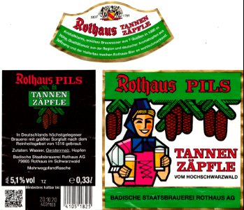 Badische Staatsbrauerei Rothaus AG - Tannen Zäpfle Rothaus Pils