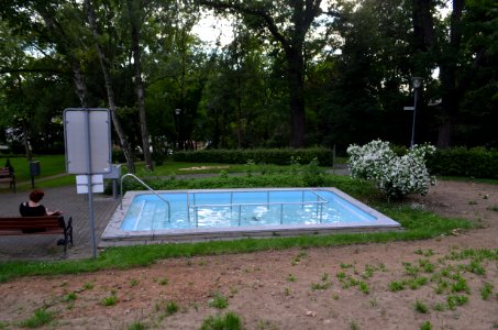 Bad Camberg, Wassertretanlage im Kurpark unterhalb des Kräutergartens