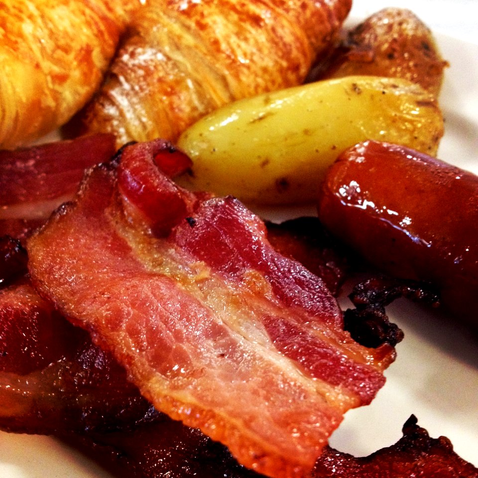 Bacon, poteter med mer